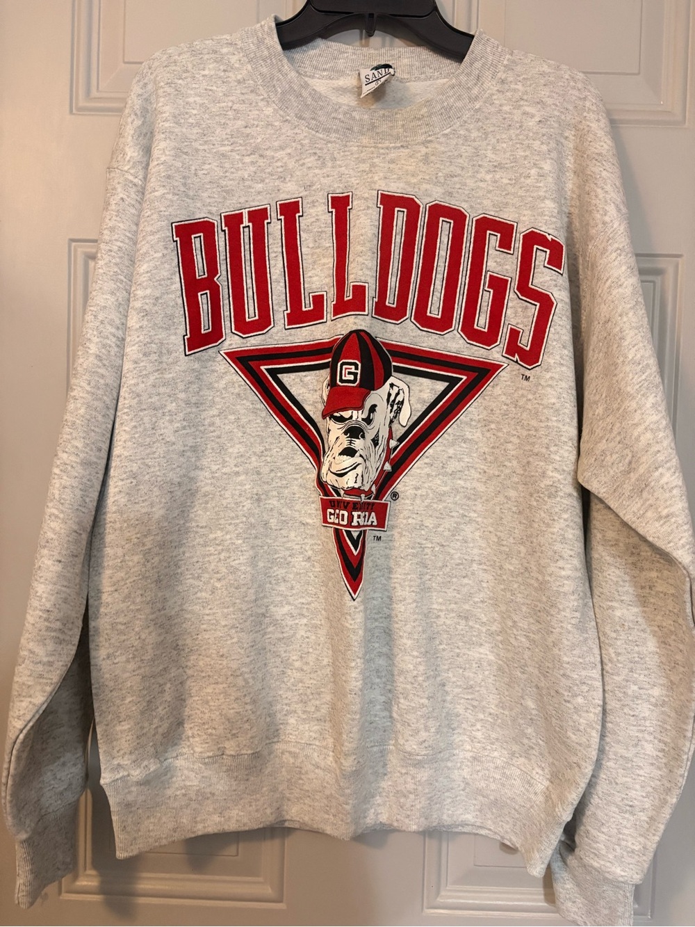 Vintage Bulldogs Grey Graphic Crewneck Sweatshirt
